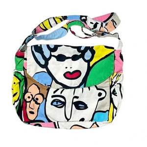 Vibrant Abstract Art Tote Bag Multicolor Women's Shoulder Bag Spacious Interior